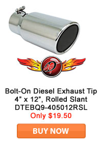 Bolt-on diesel exhaust tip