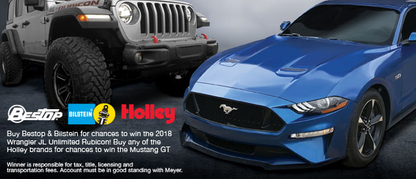 Win a Wrangler JL or Mustang GT!